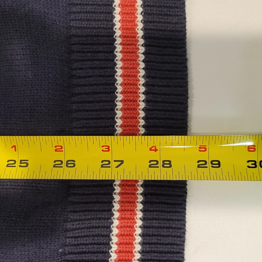 Nautica Mens Logo Baseball Jacket Sweater Large Navy Blue - Picture 6 of 7